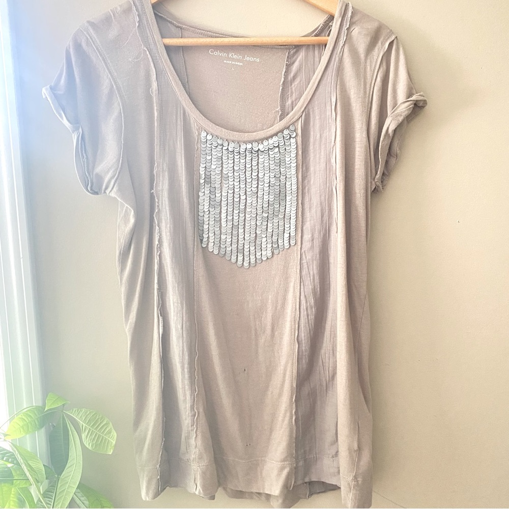 CALVIN KLEIN | light purple/grey with sequin front